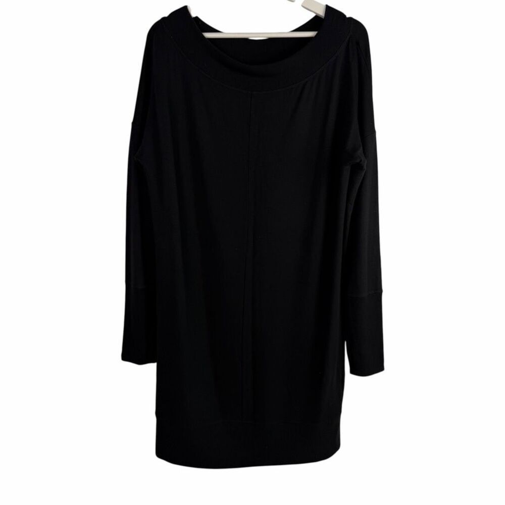 Athleta Womens Medium Black Studio Barre Sweatshirt Dress